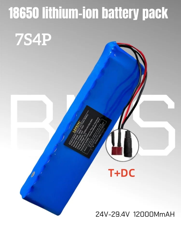 24 V 12000 mAh 18650 7S4P Li-Ionen-Akku 25,2 V, geeignet für den Batteriewechsel von 29,4 V Elektrorollern: Orange