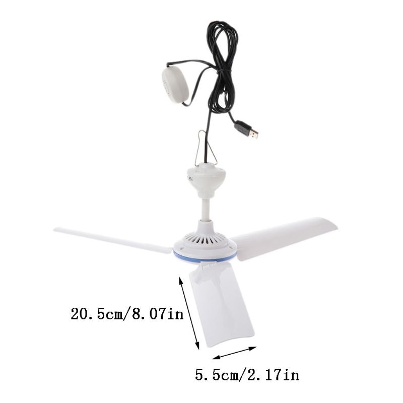 DC 5V Ceiling Fan Air Cooler Portable USB Fans for Bed Camping Outdoor Mini Hanging Camper Tents Hanger Fan
