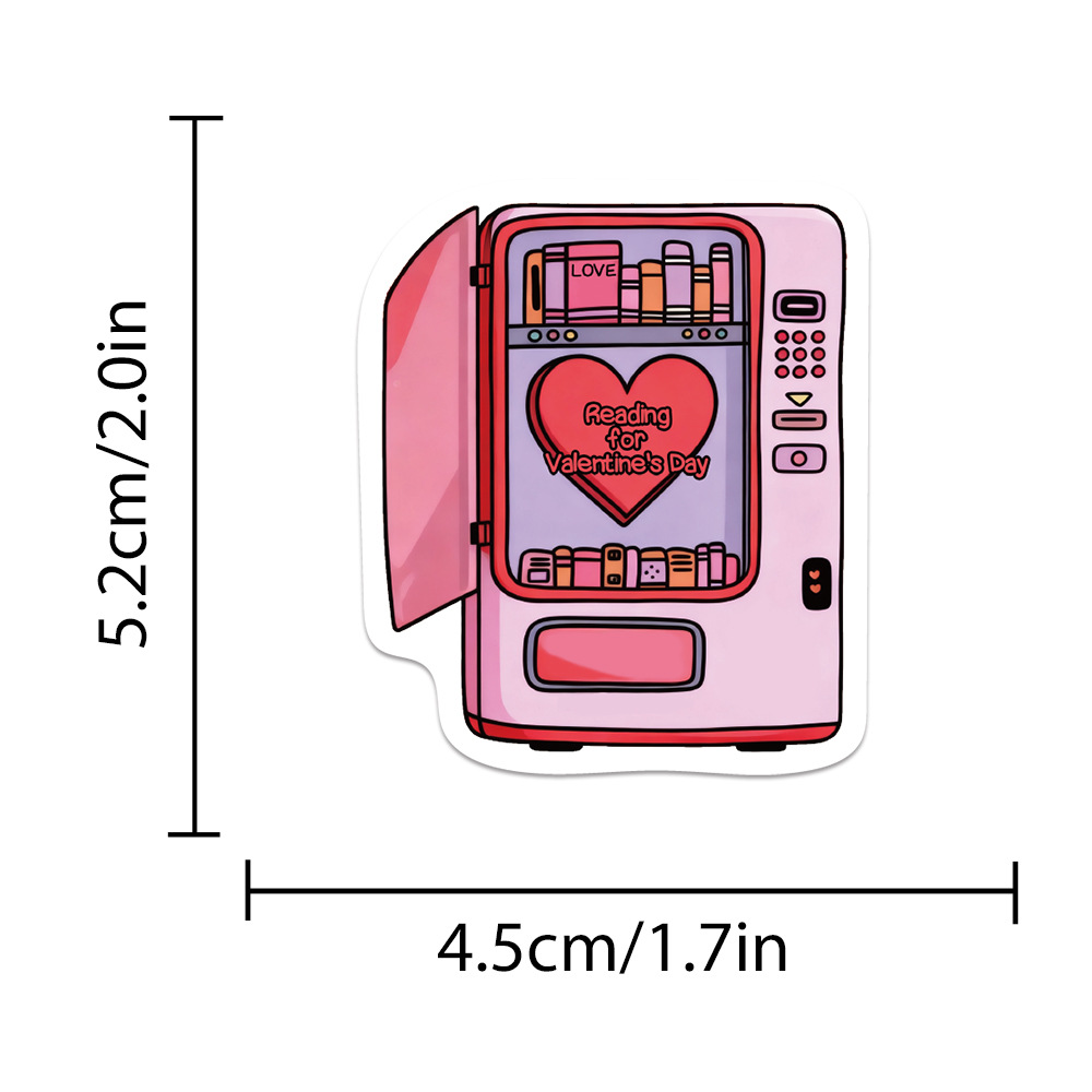 50 sztuki walentynkowych naklejek książkowych na laptopa, album ze zdjęciami, deskorolkę, kask, gitarę, estetyczne, wodoodporne naklejki diy