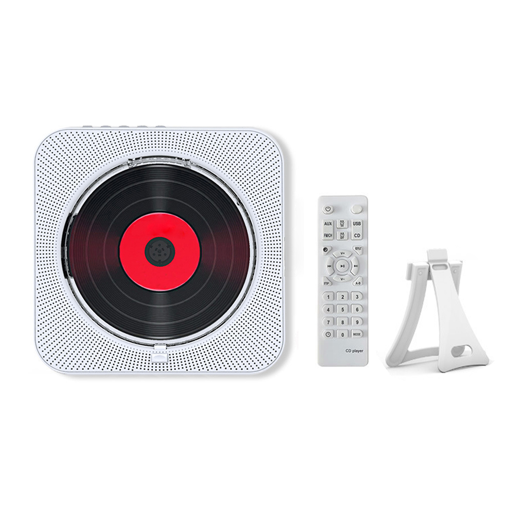 Bärbar cd-multimediaspelare fm-radio bluetooth-kompatibel 5.1 musikspelare 3.5mm musikspelare infraröd trådlös fjärrkontroll: Grön