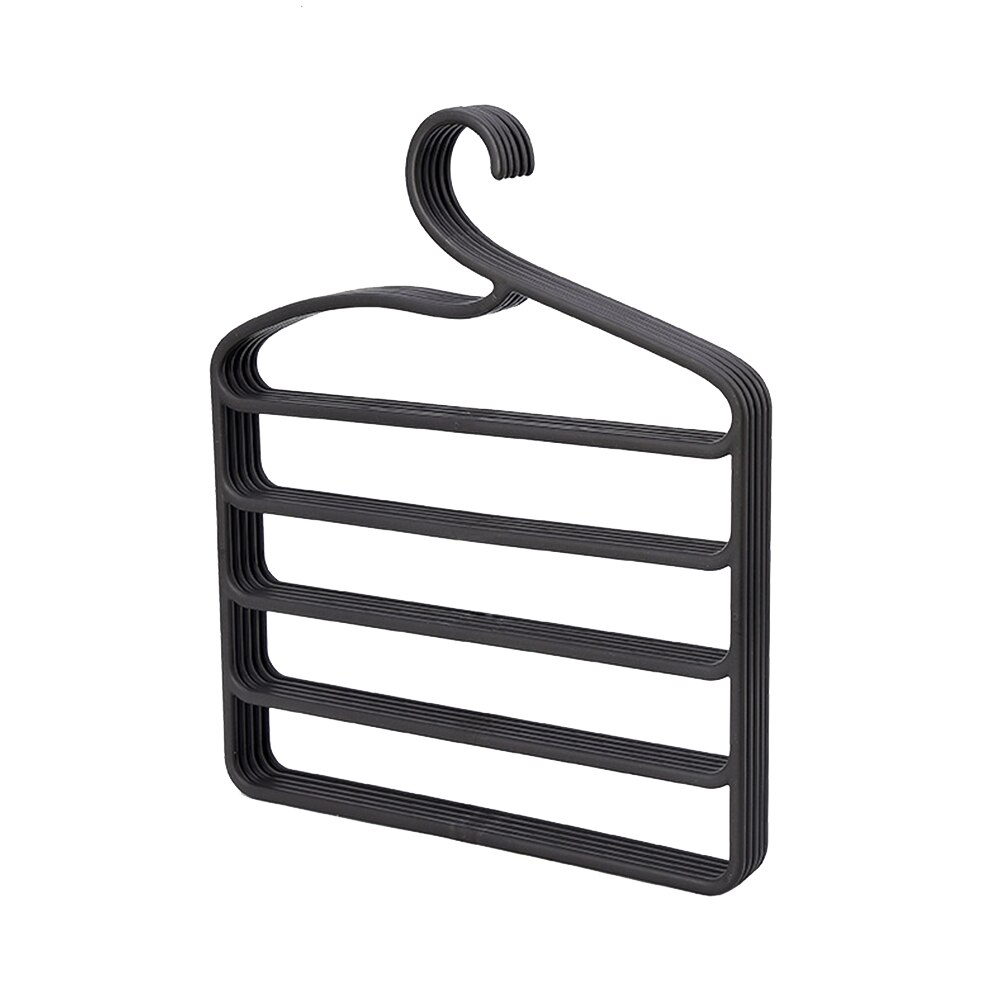 5 Layers Pants Storage Rack Cloth Holder Stainless Steel S Shape Storage Cloth Hanger MultiFunctional Clothes Hangers: B-brown