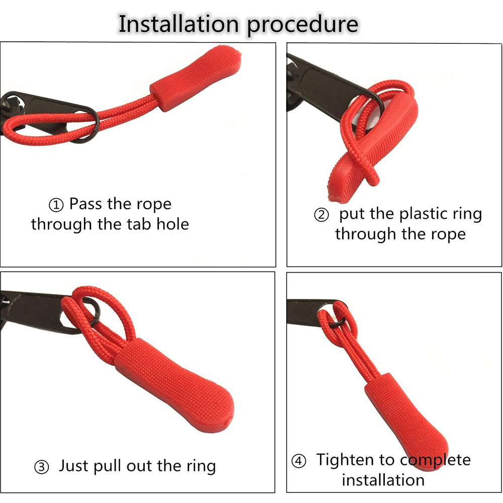 20 PCS Color Zipper Pull Puller End Fit Rope Tag Clothing Zip Fixer Broken Buckle Zip Cord Tab Clothes Suitcase Backpacks Etc...