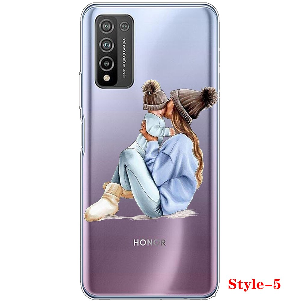 Krzemu skrzynka dla Huawei Honor 10X Lite rodzic-dziecko muszla Obudowa 360 pełna ochrona elastyczna, odporna na wstrząsy Fundas Coque etui zderzak: styl 5