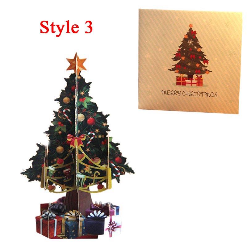 Paper Christmas Bells Postcard Xmas Souvenirs Blessing Postcard 3D Greeting Card Invitations