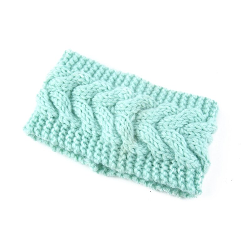 Winter gebreide hoofdband tulband haarband voor vrouwen meisjes baby meisjes haaraccessoires gehaakte strik haarband hoofddoek: Stijl 3 groen