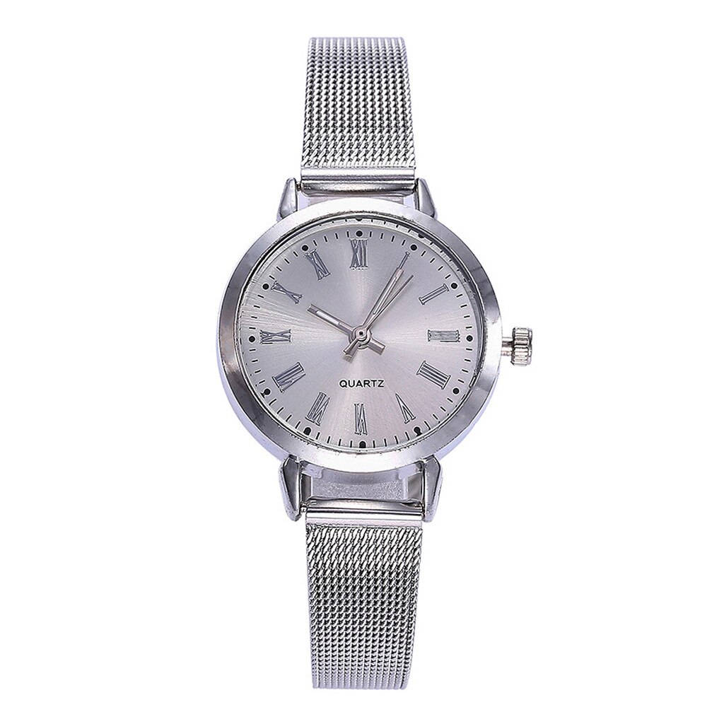 Vrouwen Quartz Horloge Luxe Analoge Vrouwen Rvs Mesh Rose Gold Horloge Dames Horloge Casual Mode: White