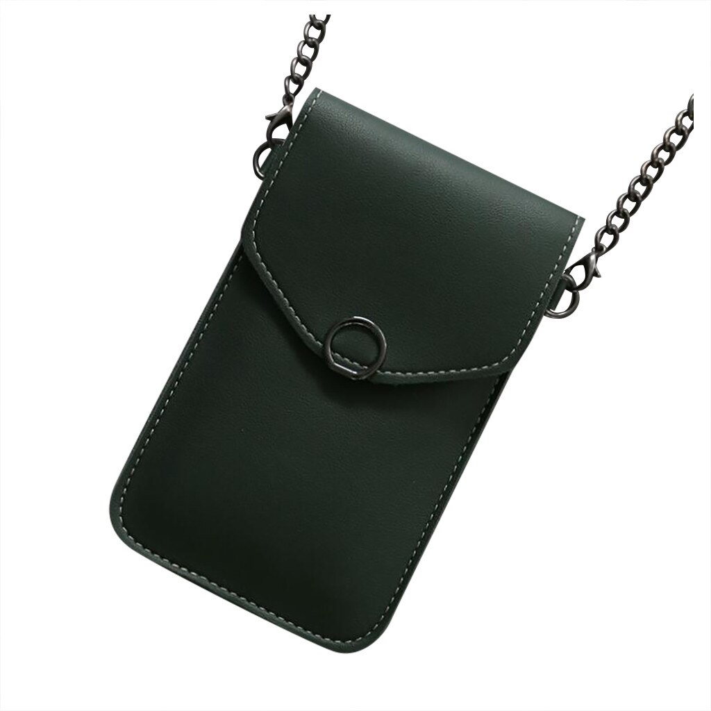 Delle donne Sacchetto Del Telefono Touchable di Cuoio DELL'UNITÀ di elaborazione Cassa Del Telefono Delle Cellule Cambiamento Sacchetto di Crossbody Mini Sacchetto di Spalla Sacchetti Del Telefono Mobile # BL3: Green