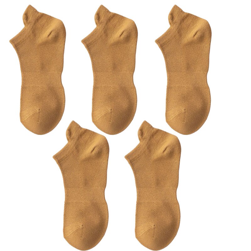 5 Pairs Zomer Mannen 100 Katoen Korte Mesh Sokken Man Harajukcomfortable Effen Kleur Casual Enkelsok Mannelijke Netto Sneaker Sok: s1