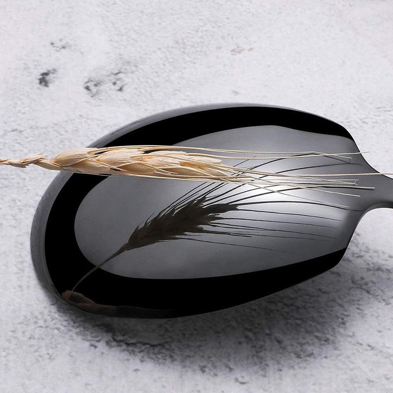 Juego de cucharas de servicio de acero inoxidable para Catering, utensilios de servicio grandes, suministros de restaurante, 6 piezas Premium