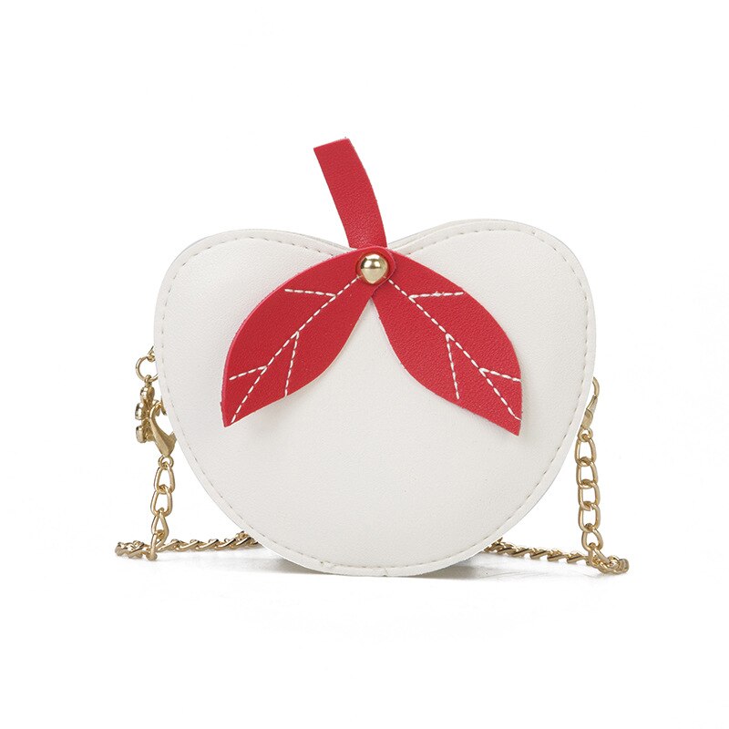 Kinder messenger bag waterdichte pu leren ketting meisjes crossbody tas peutermeisje kleine tas portemonnee: Wit