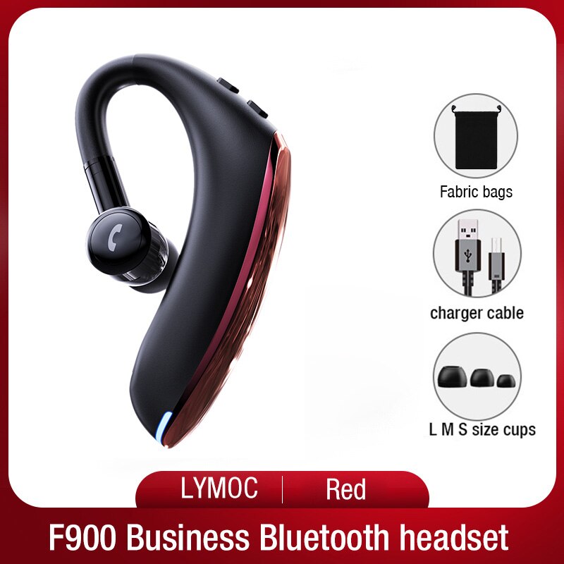 LYMOC Graphene 5.0 Bluetooth Earphones Wireless Headsets Nosice Cancelling HD MIC Handsfree Business Driver for iPhone Xiaomi: Red Fabric bags