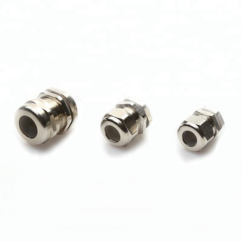 Connecteur de glande de câble métallique série M étanche IP68, câble métrique en laiton nickelé M12 M14 M16 M18 pour câble de 3 à 44mm