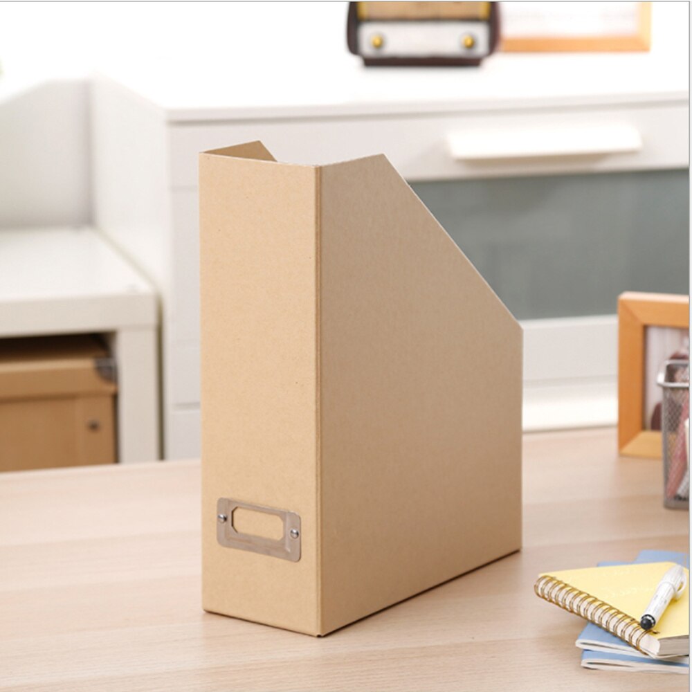 1pc Magazine archivador organizador de escritorio Kraft soporte de archivos en papel archivador de documentos de archivo caja de suministros de oficina