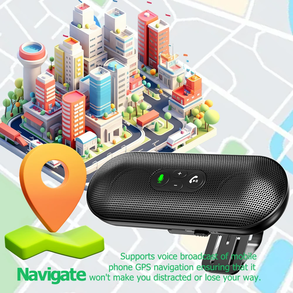 Bluetooth 5.4 bilsats handsfree dubbla 3w högtalartelefoner solskyddshögtalare  mp3 spelare trådlös musikmottagare med röstassistent