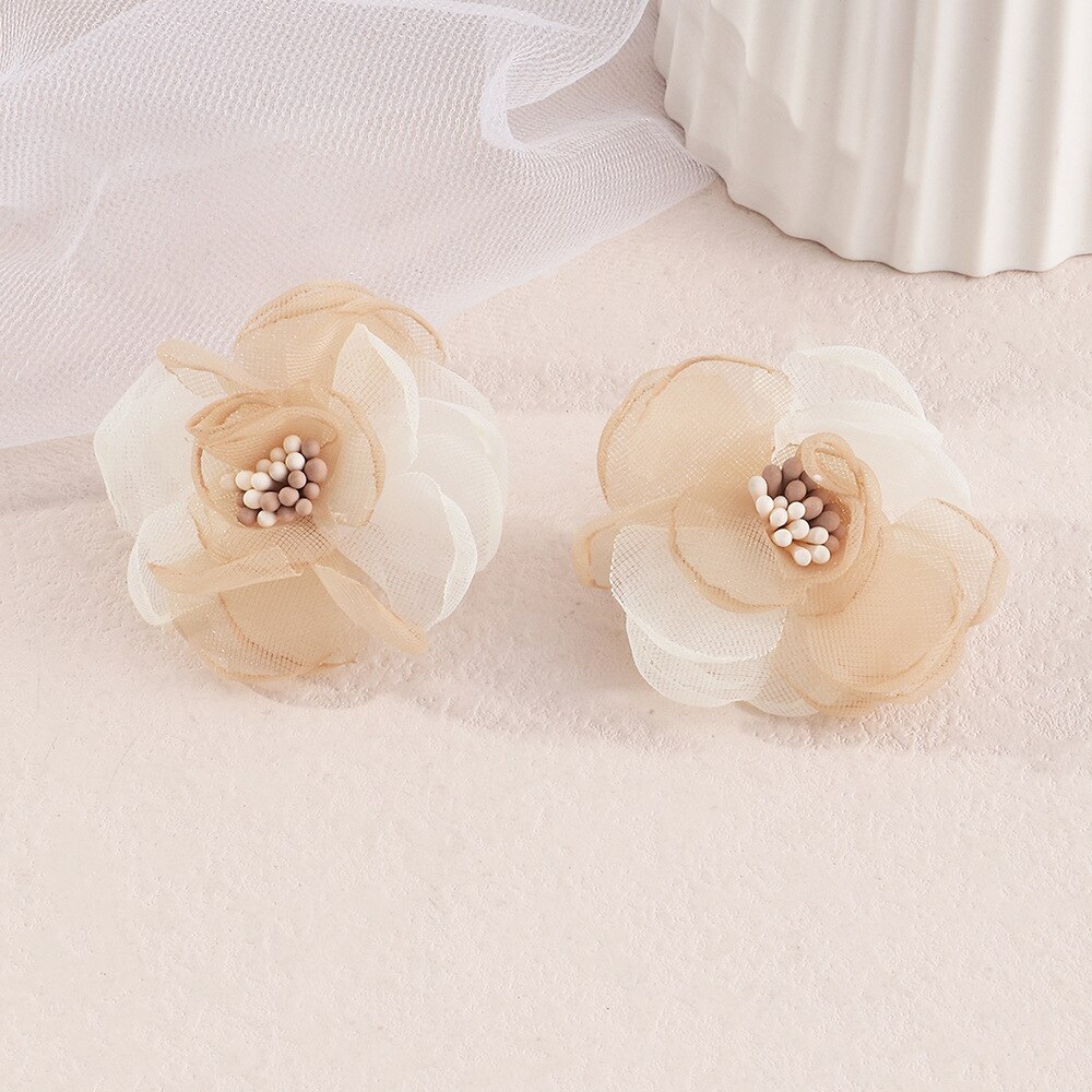 Neue Blume Ohrringe Frühling Sommer Super Gebühr Reise Hochzeit Polyester Blumen- Zucht Ohrringe Schmuck Für Frauen Mädchen: EZ4151kabai