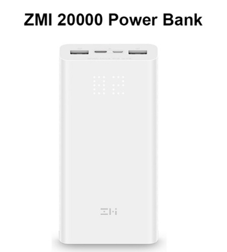 Zmi Power Bank 20000 Mah QB821 Draagbare Opladen Externe Batterij Digitale Display QC3.0 Dual Usb 20000 Mah Powerbank Voor Telefoon: White