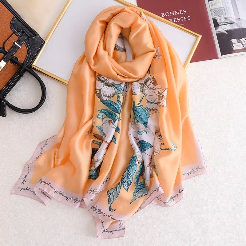 Luxury Brand Women Scarf Summer Silk Scarves Shawls Lady Wraps Soft Pashimina Female Echarpe Beach Stole Bandana