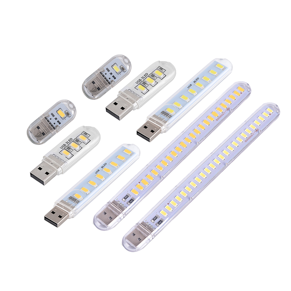 Luces LED USB para libros, Bombilla de 5V, entrada de energía, blanco cálido, 2-24LEDS SMD 5630 5730 5000, 6500K, 3000-3500K, luz nocturna USB
