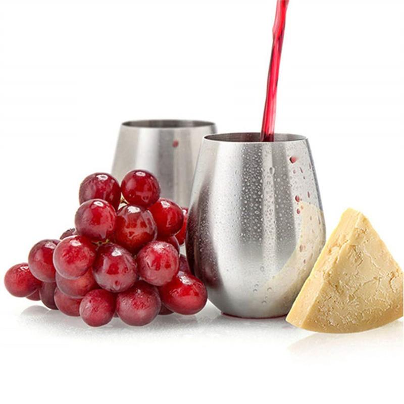 Wine Glass 18oz Stemless Stainless Steel Cocktail Champagne Cup for Home Camping Picnics