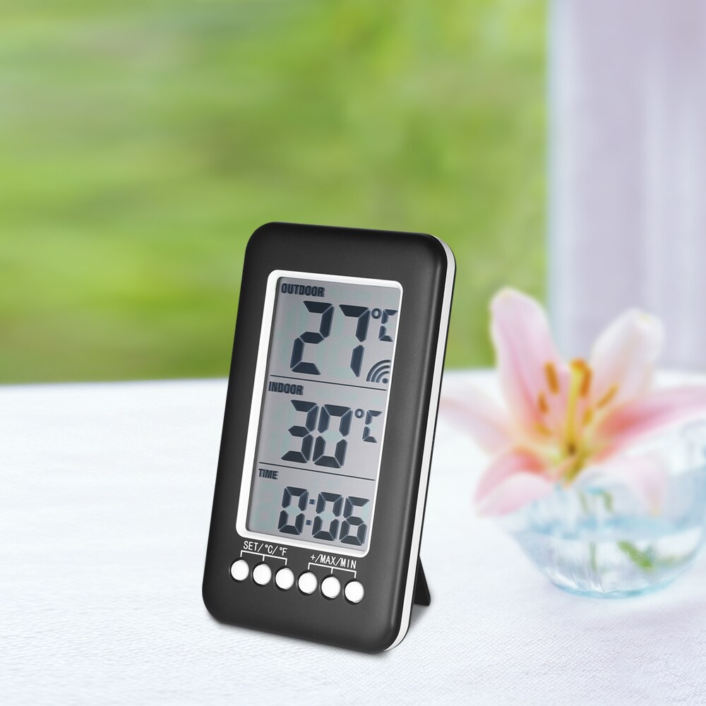 Termómetro Digital inalámbrico LCD para interior/exterior, reloj medidor de temperatura, probador de temperatura meteorológica, herramientas de prueba
