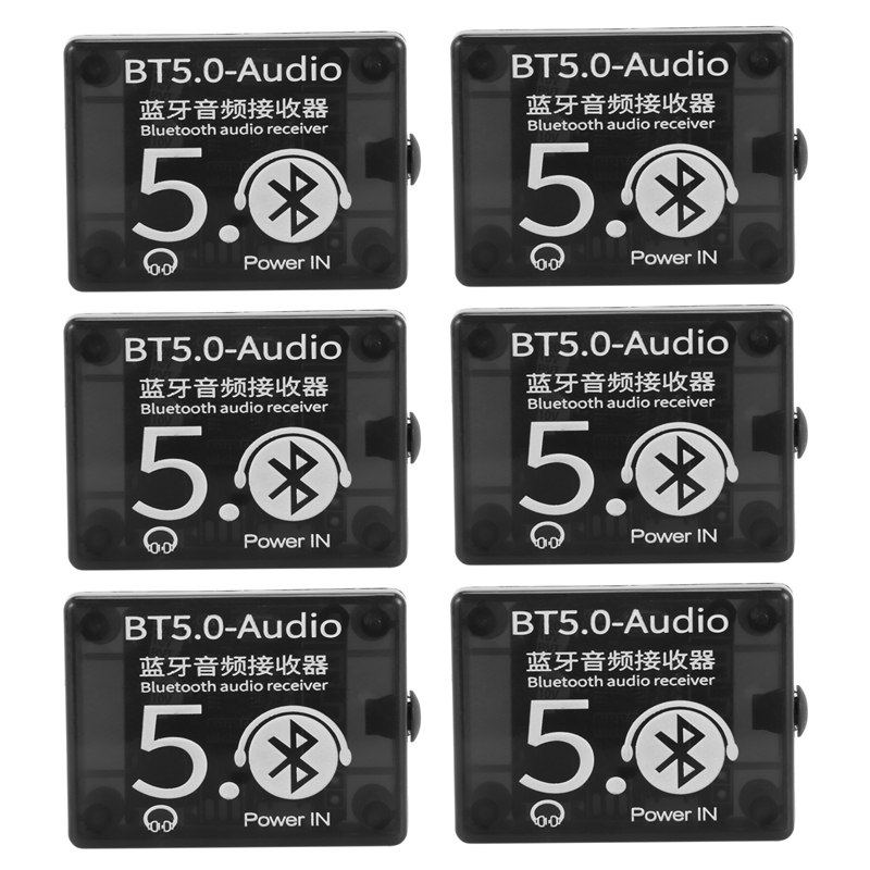 6X BT5.0 Audio Ontvanger MP3 Bluetooth Decoder Lossless Auto Speaker Audio Versterker Board Met Case