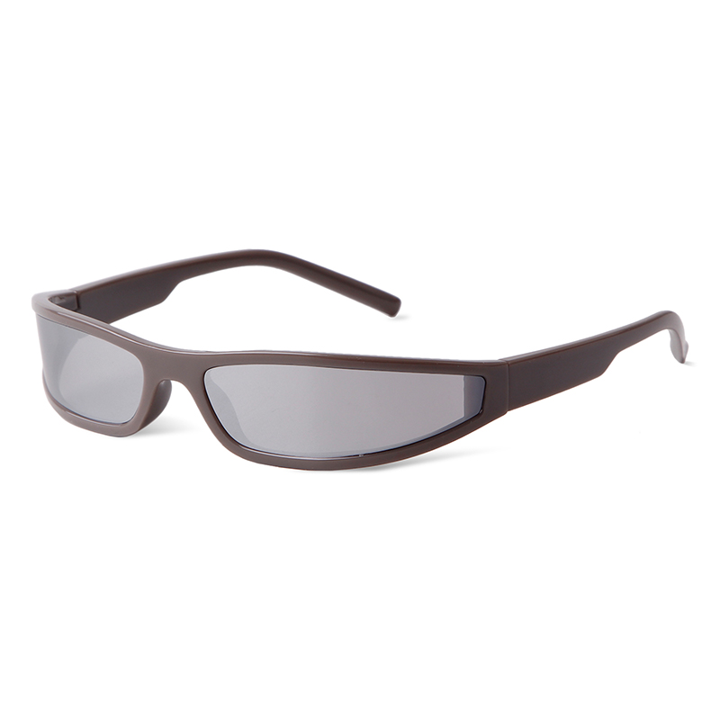 Gafas de sol deportivas con espejo a la para hombre y mujer, lentes de sol rectangulares Y2K con sombra estrecha, estilo Punk, para ciclismo y conducción, UV400