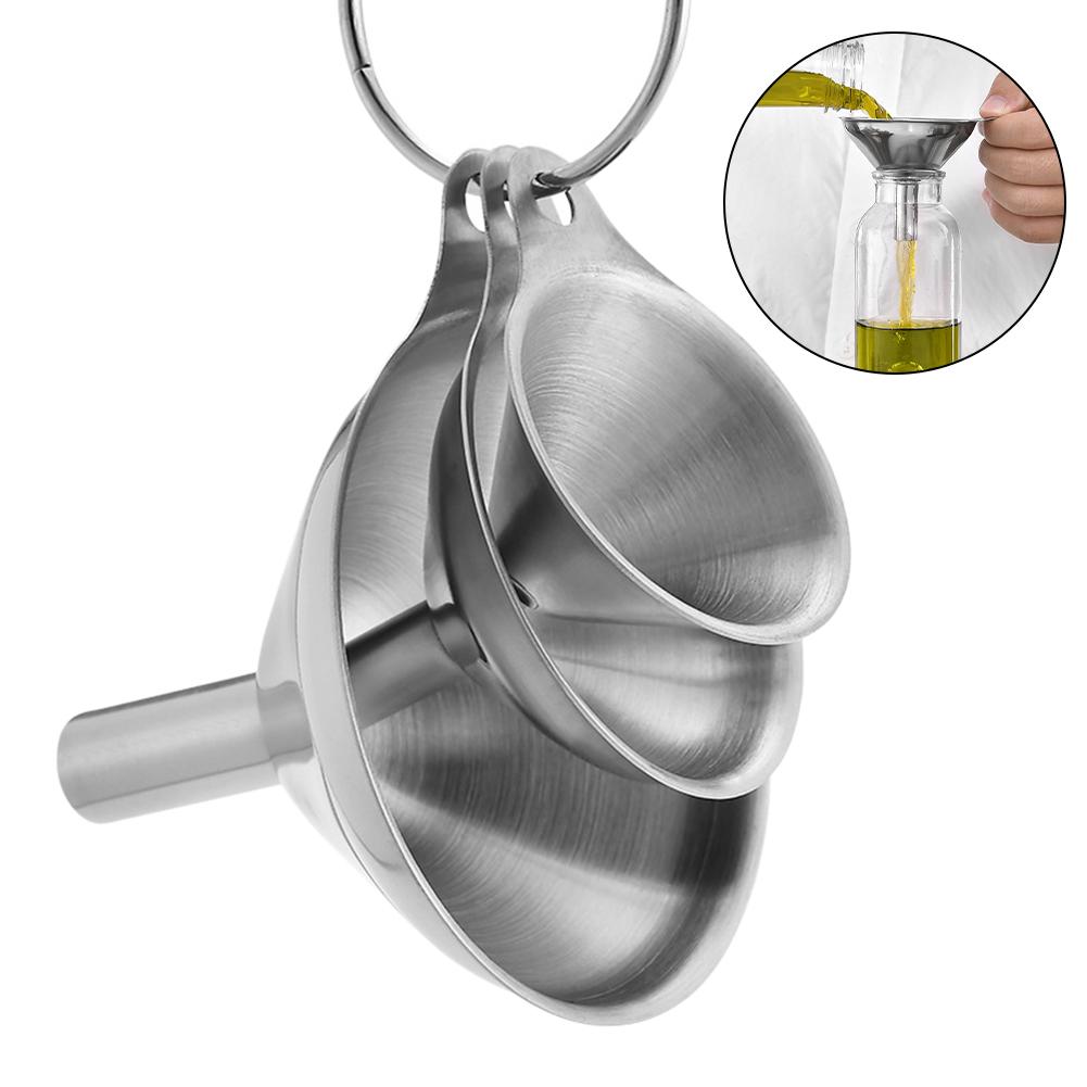 3 st/set rostfritt stål tratt mini olja vin integrerad tratt vätskedispenser: Default Title