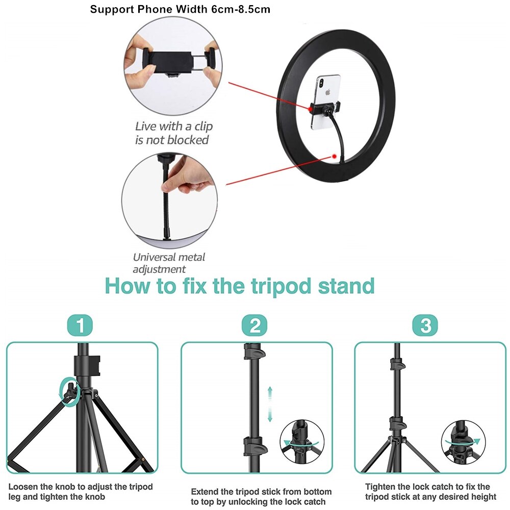 Licht Ring Lamp Led Statief Voor Mobiele Met Licht Draagbare Selfie Ring Met Statief Voor De Mobiele Telefoon Hoops Maken-Up Video &#39;S