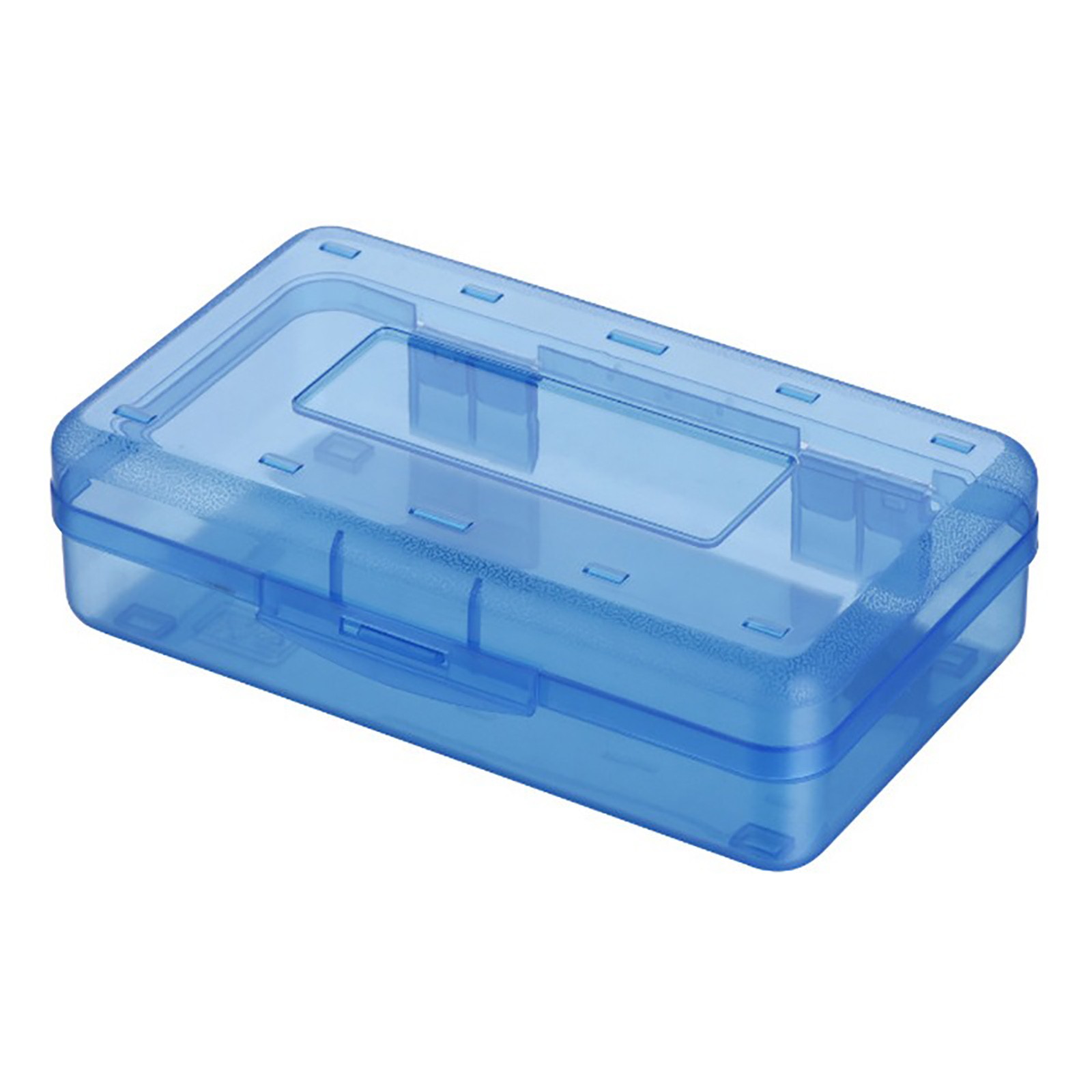 Plastic Transparent Pencil Case Large Capacity Multifunctional Student Stationery Storage Box Student Pencil Case: Blue
