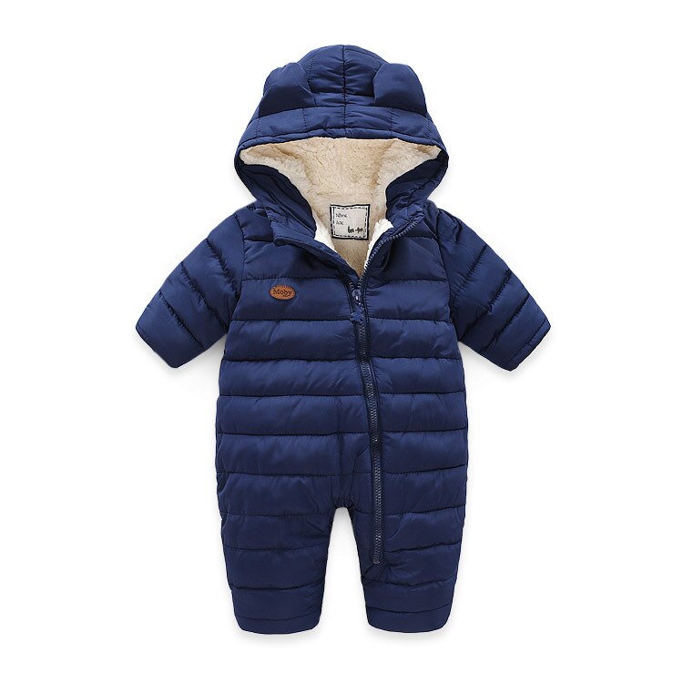 Herfst En Winter Peuter Baby Jongen Meisje Jas Kruipen Kleding Jongen Winter Jas Jas Romper 6M-24M Snowsuit: Dark blue / 12m