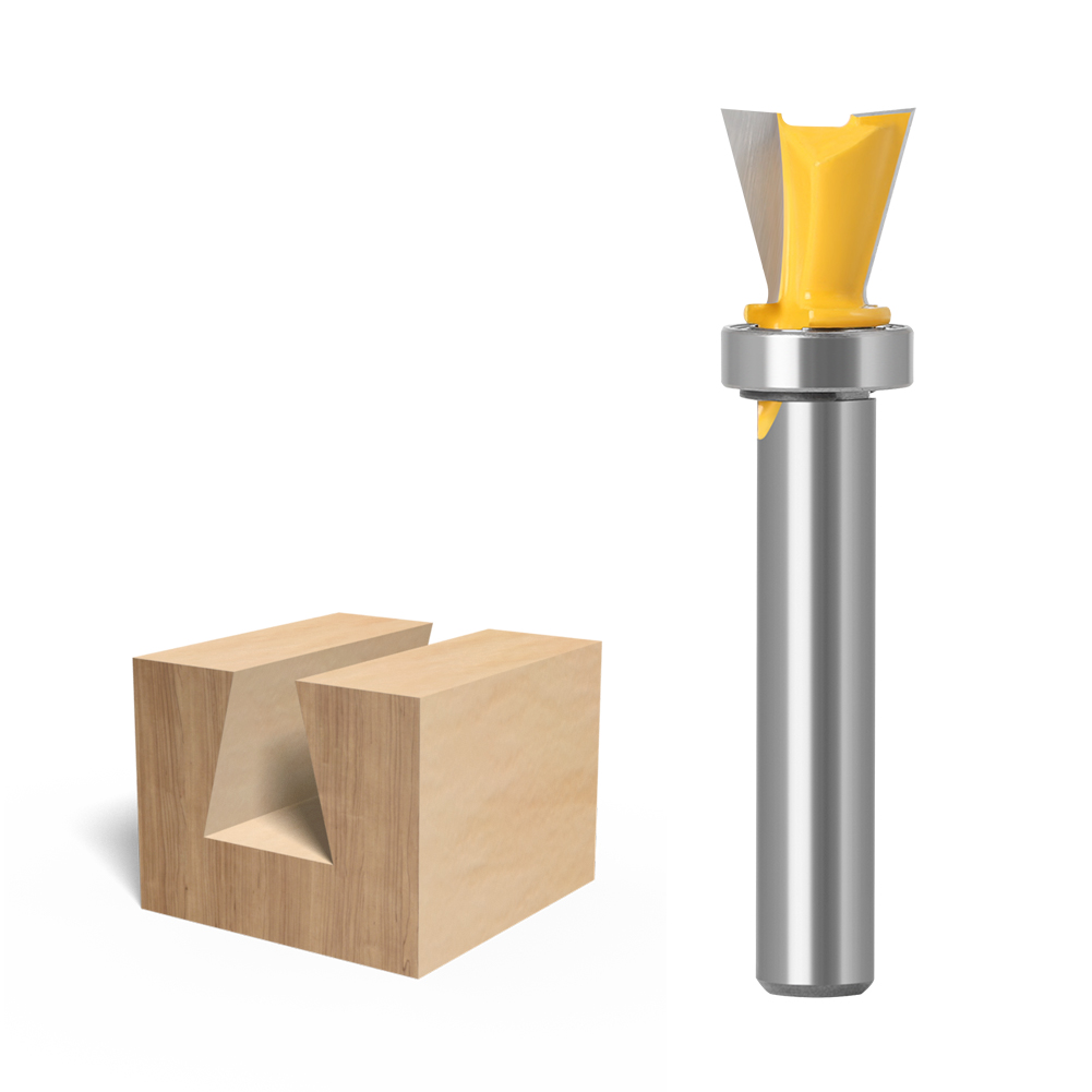 1pc 14 Degree 1/2" Dovetail Router Bit - 8mm Shank Woodworking cutter Tenon Cutter for Woodworking Tools