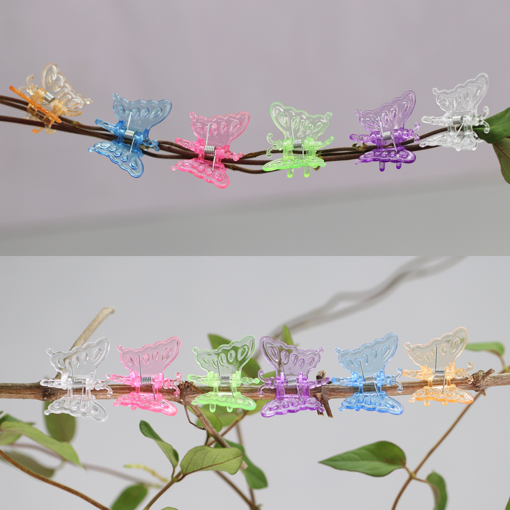 30 Stück bunte Orchideen-Clips, Schmetterlingsklammern für Stützpflanzen, Weinreben, Klettern, feste Kunststoff-Zierklammern, Gartenzubehör
