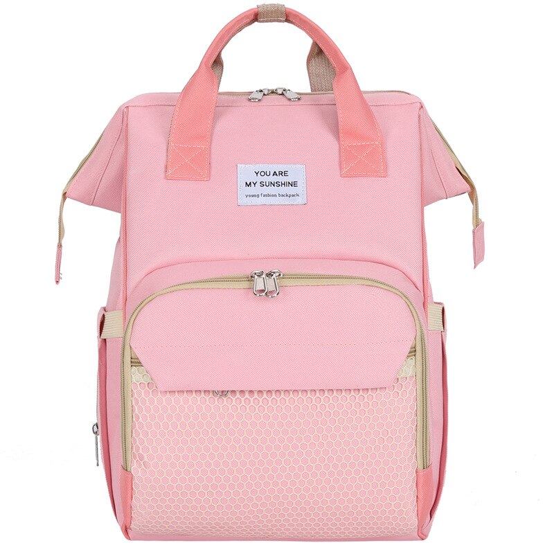 Mumie Mutterschaft Windel Tasche Kinderwagen Haken Große Kapazität Baby Windel Tasche Reise Rucksack Pflege Tasche Baby Pflege: Rosa Farbe