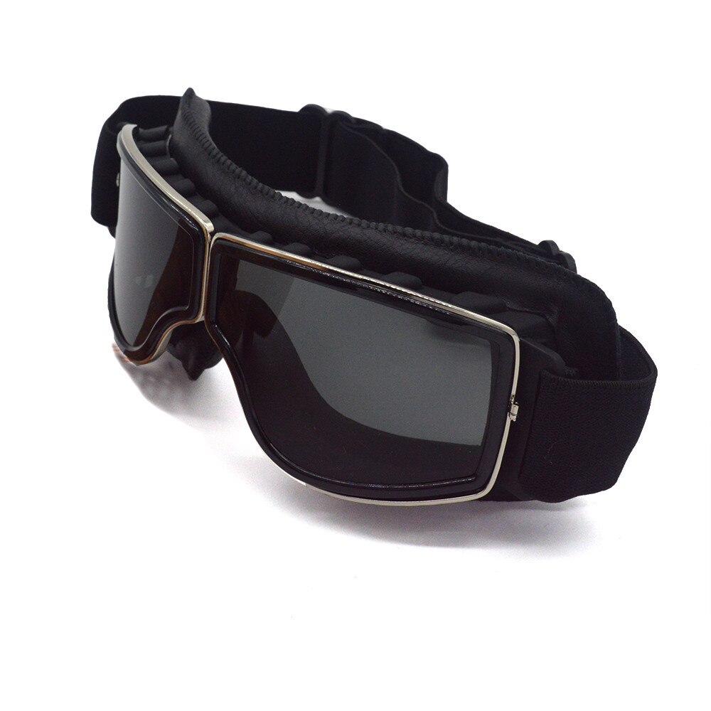 Retro motorcykel beskyttelsesbriller cruiser motorcykel beskyttelsesbriller vintage læder til harley briller: -en