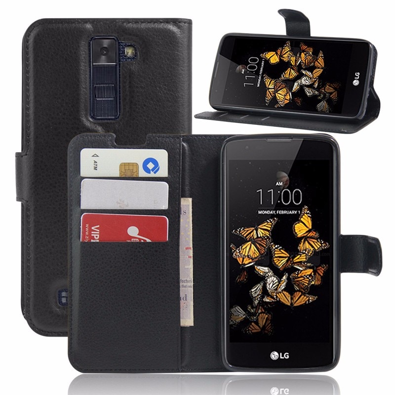 Voor Lg K8 Case Luxe Pu Leather Case Voor Lg K8 Lte K350 K350E K350N 5.0 "K 8 4G Flip Beschermende Telefoon Shell Cover Skin