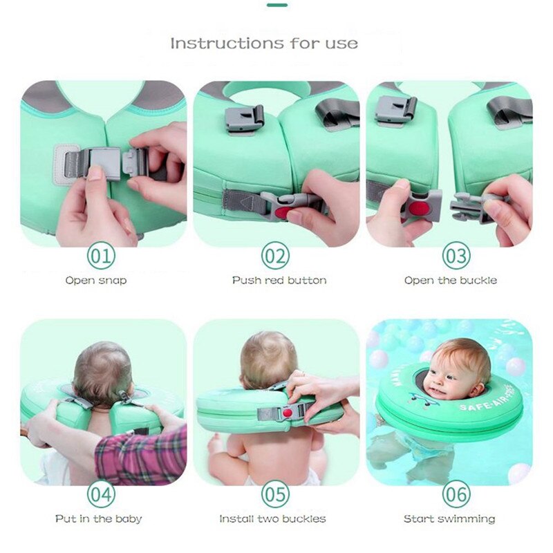 Baby Zwembad Bad Effen Veiligheid Niet Nodig Opblaasbare Baby Zwemmen Drijvende Kinderen Float Neck Ring Zwemmen Accessoires