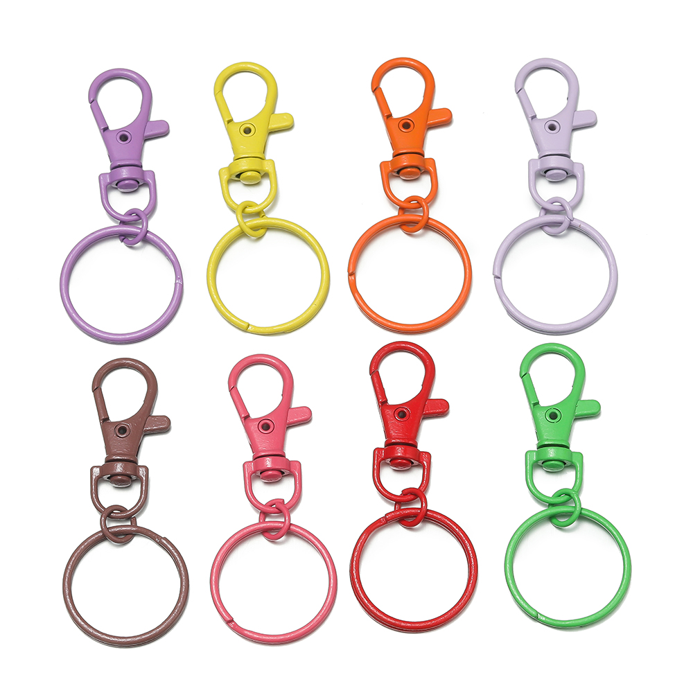 5/10pcs Multicolor Keyring Lobster Clasp Hooks With Adjustable Buckle For Making Keychain DIY Bags Doll Hook Jewelry Accessories