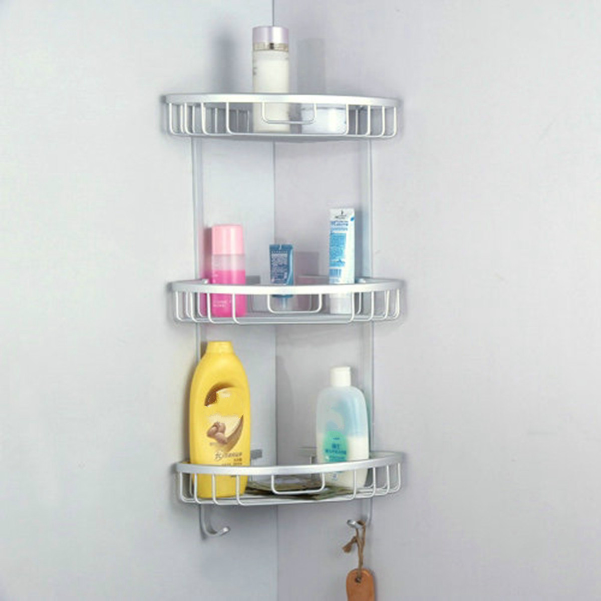 1/2/3 Layers Triangular Corner Rack Toilet Bathroom Shelf Kitchen Shelves Basket Hanger Shampoo Shower Gel Organizer Holder