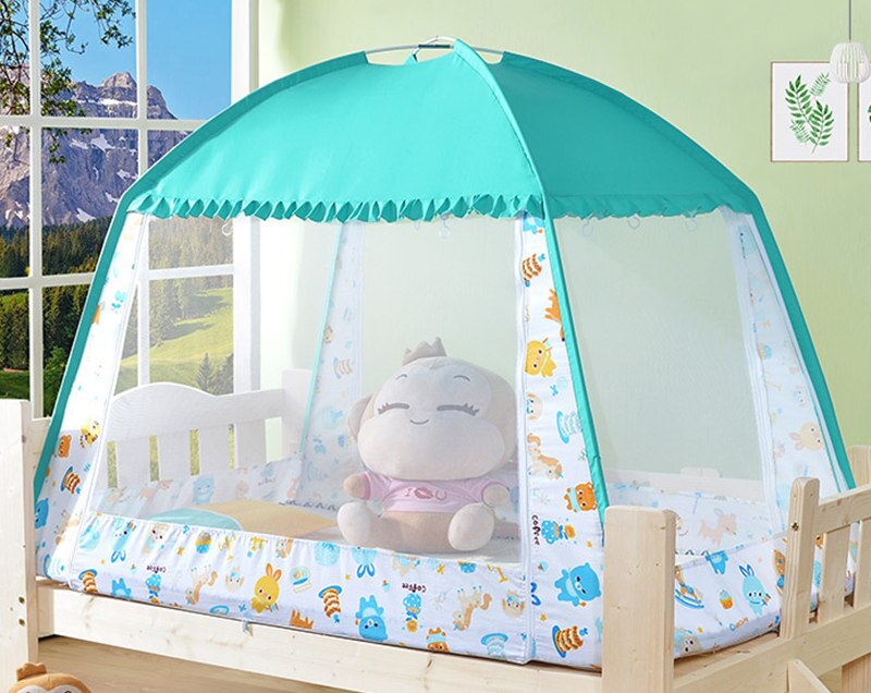 Baby Kids Play tent with Mosquito Net Large Play House Toys for Children Princess castal Indoor Outdoor Folding Tent ZP020: blue