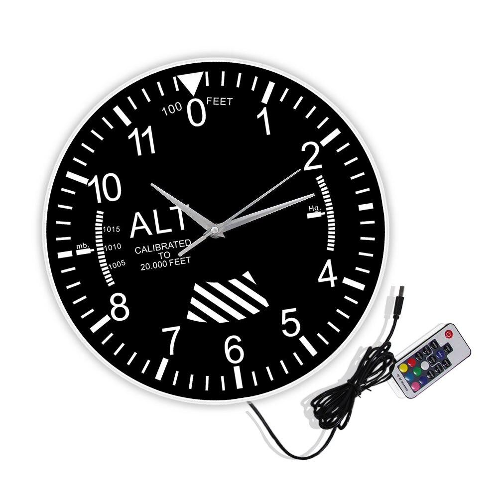 Klassisk höjdmätare rund väggklocka modern höjdmätare instrument stil väggklocka pilot flygplan höjdmätning heminredning