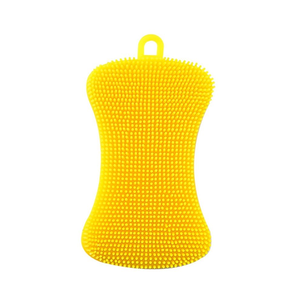 Cleaning Tool Double Sided Silicone Dishwashing Brush Soft Reusable Washing Cleaning Brushes Flexible Cleaning Brush Kitchen: green