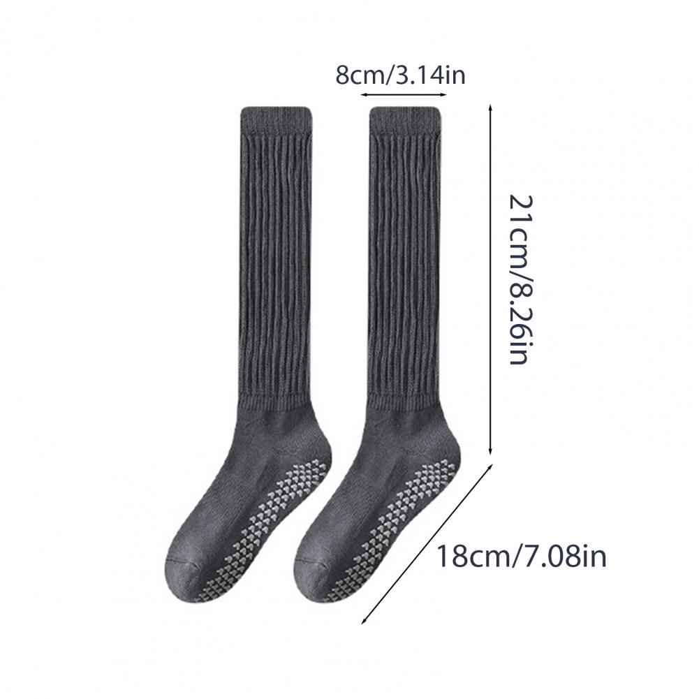 Damen Yoga Socken Rutschfeste Pilates Yoga Kompressionssocken mit Silikonunterseite Winter Beinwärmer