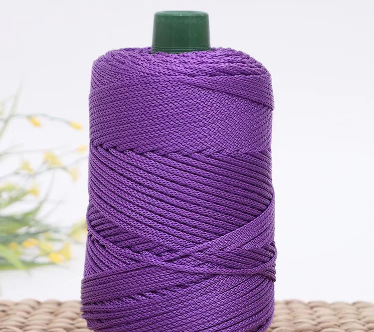Cordón de algodón de colores de 3mm, cuerda tejida trenzada, hilo hueco, artesanía decorativa, bolso hecho a mano, accesorios para cinturón con cordón: Beige
