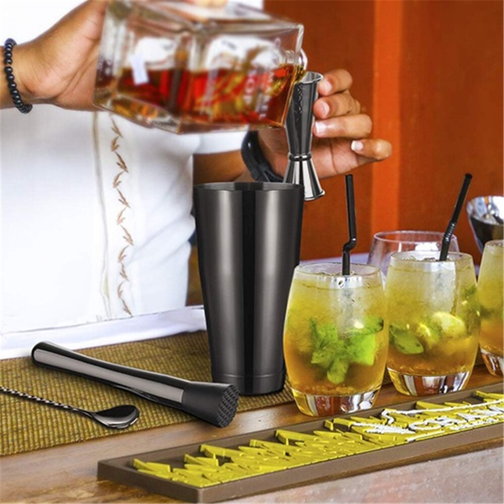13 pçs/set aço inoxidável cocktail shaker gelo tong mixer bebida boston bartender browser kit barras conjunto ferramentas barra profissional