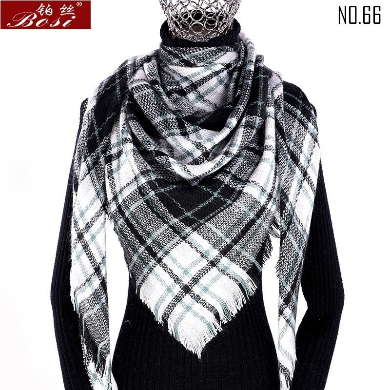 Winter Kasjmier Plaid Sjaal Sjaal Vrouw Poncho Driehoek Luxe Bandana Pashmina Wrap Grote Stola Luxe