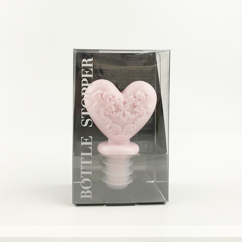 wine stopper Animal Wine Bottle Stopper Champagne Cute silicone wine beer hat Cat Dog Seal Cover Lid bar tool: Heart-shaped
