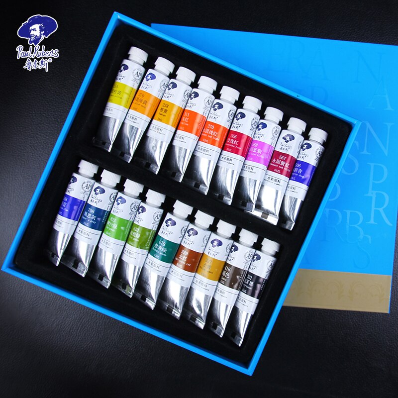 Paul Rubens 5ml Watercolor Paint Set Tubes 18/24/36 Vibrant Colors Highly Pigmented Perfect for Painters Artists Art Supplies: 18 color set