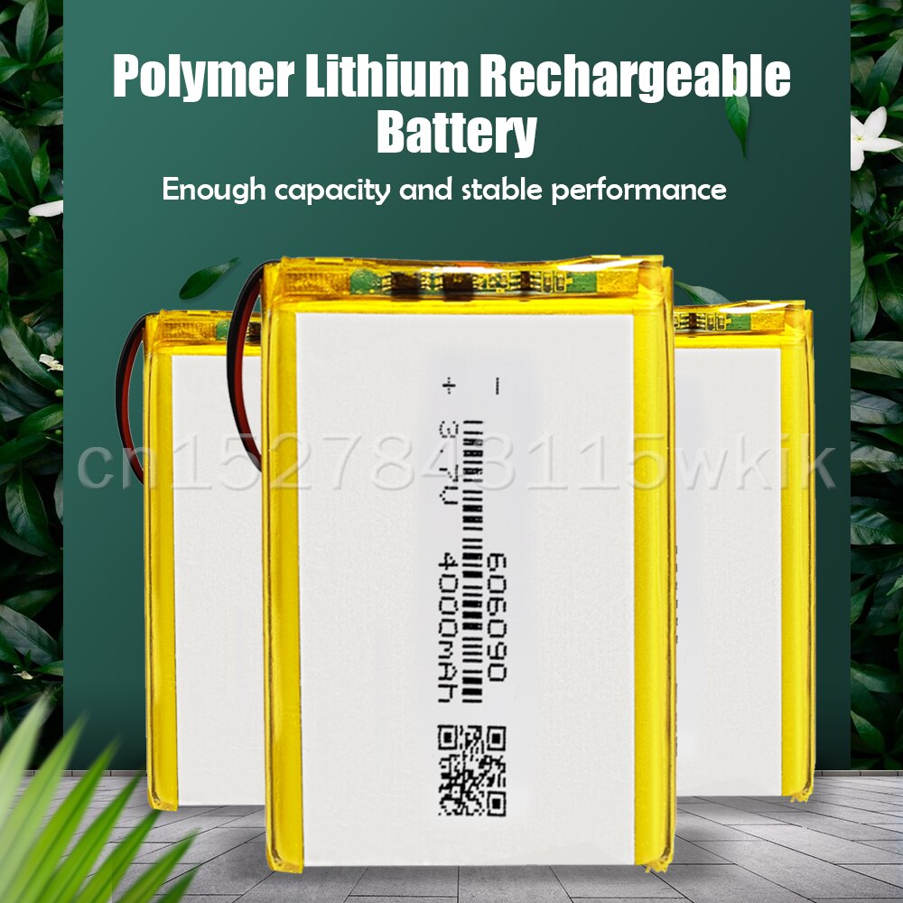 606090 3.7V 4000mAh Rechargeable Li-ion Lithium Polymer Battery For GPS PSP DVD Power Bank Tablet PC Reading Machine LED Lights