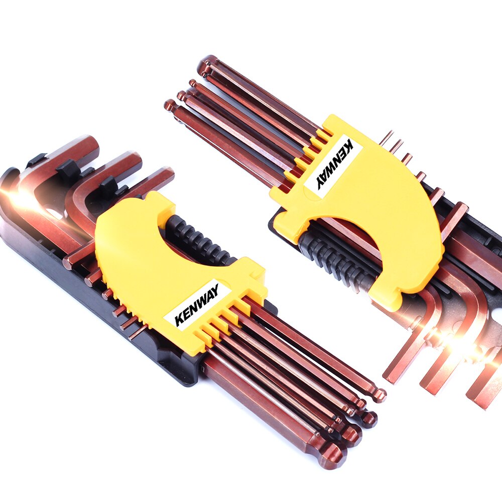 RISK 9pcs 1.5mm - 10mm Hexagon Allen Key Wrench Tools set Ball Head Spanner set Screwdriver Set Tool Kit Allen screw wrench