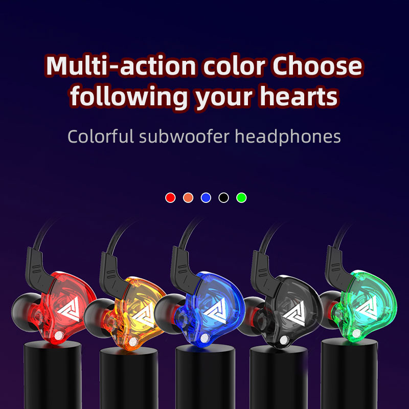 QKZ AK6 Słuchawki douszne 6 Dynamiczny sterownik Słuchawki z mikrofonem stereofoniczny Sportowy zestaw słuchawkowy HiFi Subwoofer monitor Słuchawki douszne robić iPhone'a